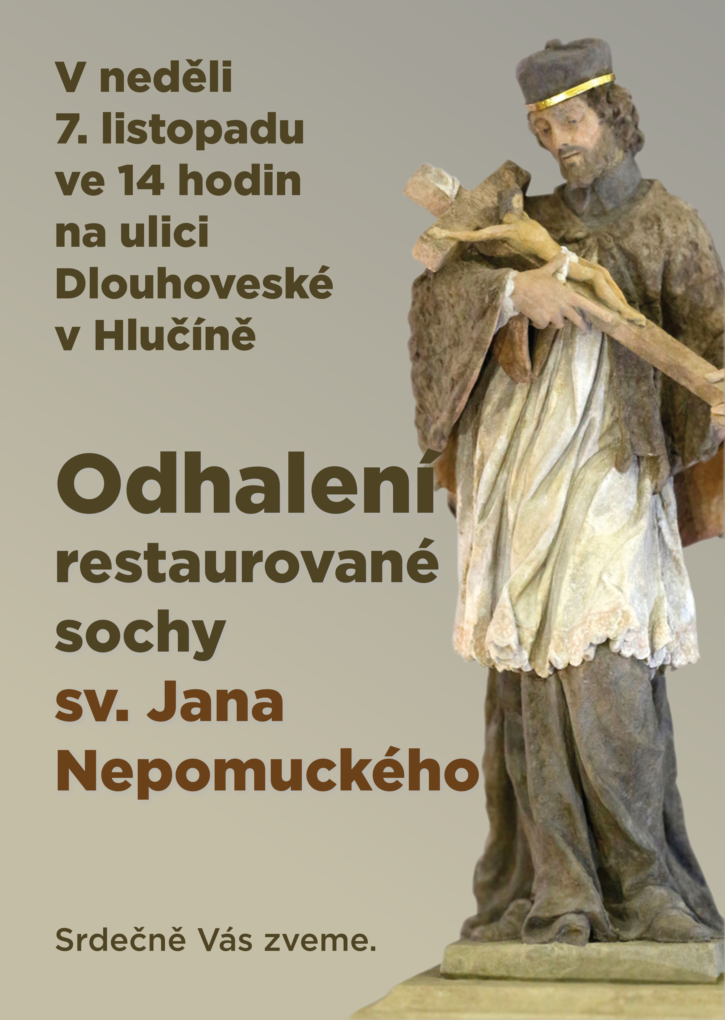 Odhalení restaurované sochy sv. Jana Nepomuckého 