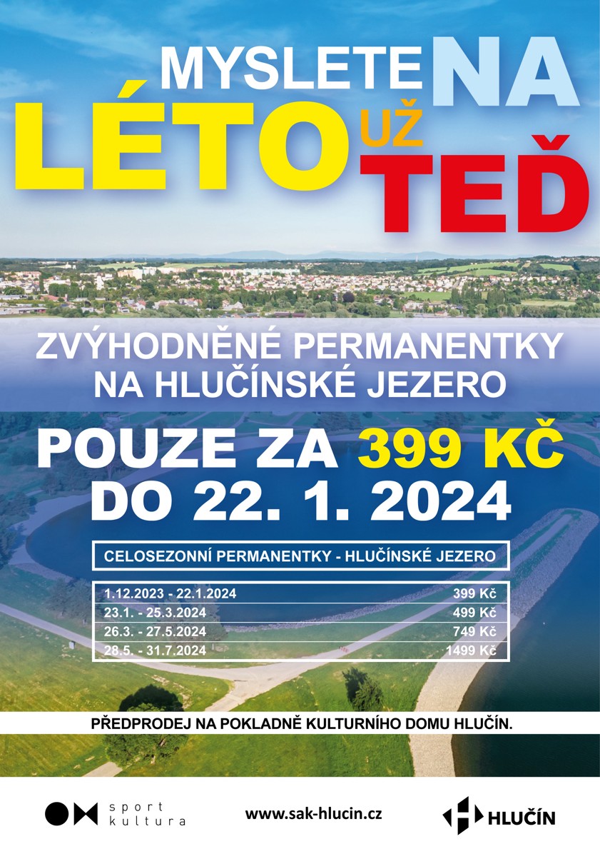 ZVÝHODNĚNÉ PERMANENTKY - HLUČÍNSKÉ JEZERO 