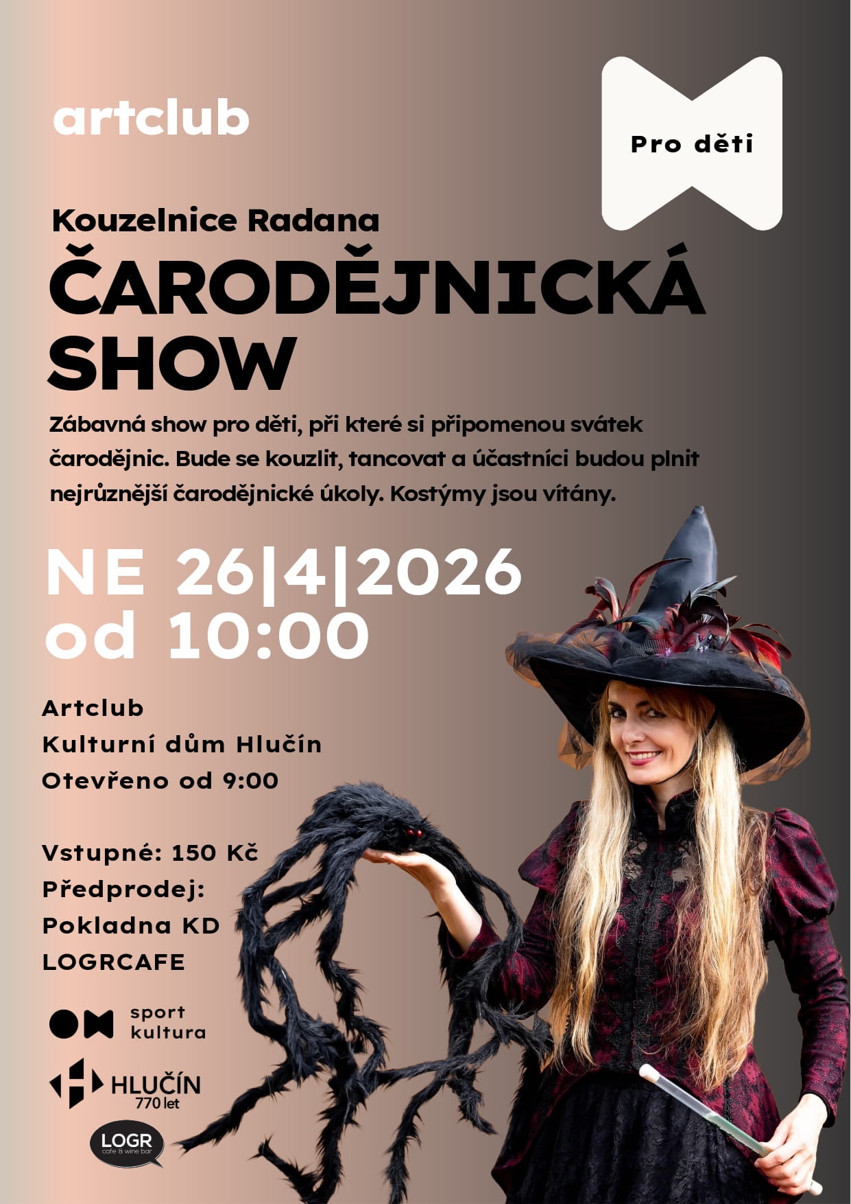 Čarodějnická show s kouzelnicí Radanou Čarodějnická show s kouzelnicí Radanou