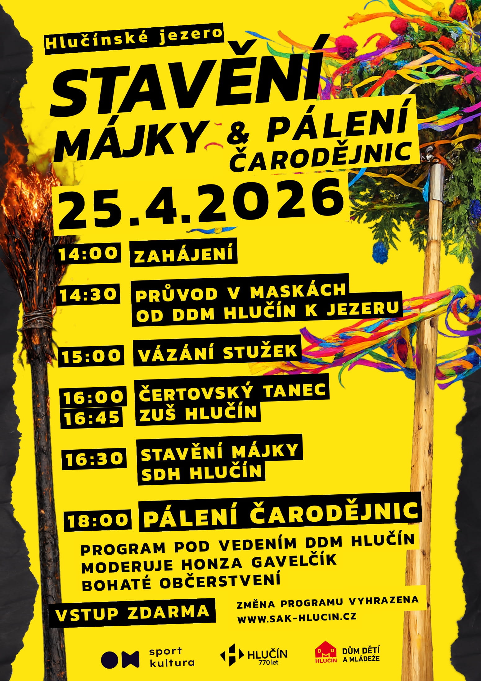 Stavění májky & pálení čarodějnic 2026
