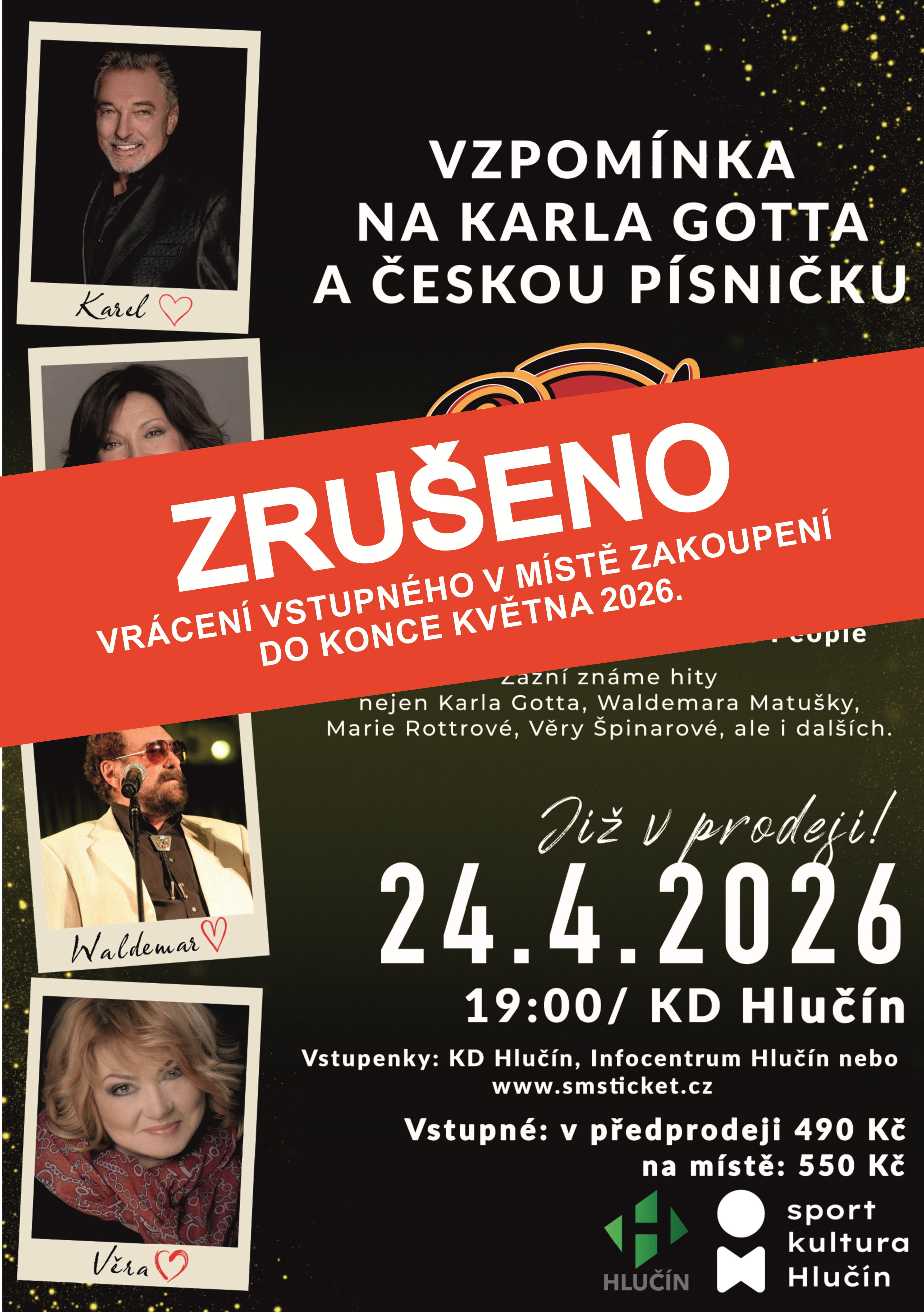 Vzpomínka na Karla Gotta a českou písničku - ZRUŠENO